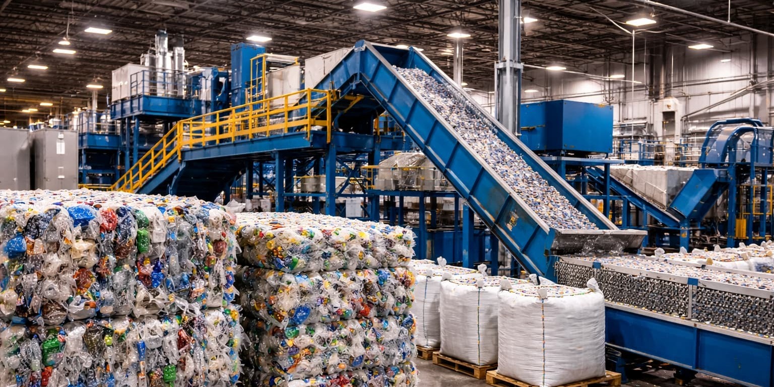 Plastic recycling operation in action